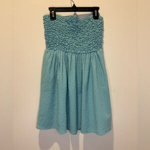 American Eagle Outfitters Light Blue Women’s Mini Strapless Dress